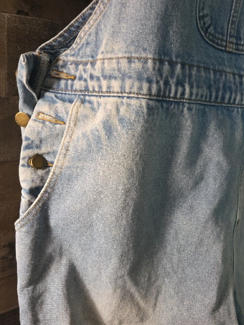 Cider Light Blue Denim Overalls with Dark Blue Straps Oversized 2x - Picture 10 of 11